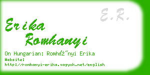 erika romhanyi business card